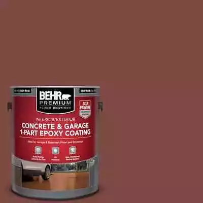 Brick Red 1 Gal. Epoxy Concrete Garage Floor Paint Satin Coating Shine Basement • $55.66