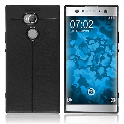 $16.72 • Buy Silicone Case For Sony Xperia XA2 Ultra Schwarz Leather Look Cover