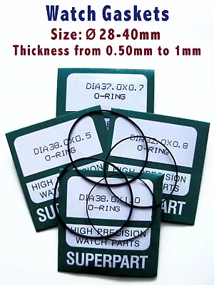 Watch Gaskets  O  Ring Seal For Case Back Diam Up To 40mm Thick 0.5mm To 1mm • £2.49