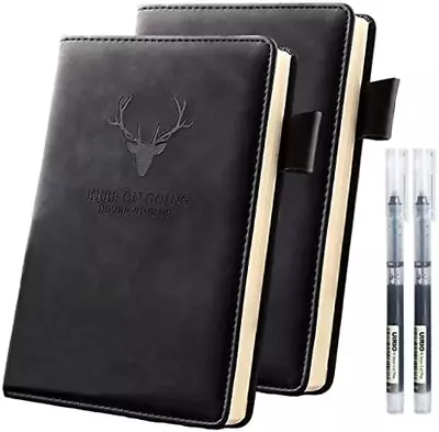 2 Pack Lined Journal Notebook (Black) - Thick 360 Pages 5.5X8 Inches Lined Paper • $21.24