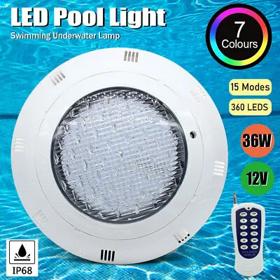12V 36W RGB Swimming LED Pool Lights Underwater Light IP68 Waterproof Lamp SALE • $40.85