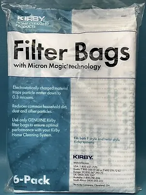 6 Pack Kirby F Style & Twist Filter Vacuum Bags Micron Magic Technology (204811) • $11.95