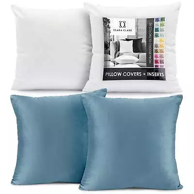 Clara Clark Plush Solid Decorative Microfiber Square Throw Pillow Cover 22 X22   • $29.75