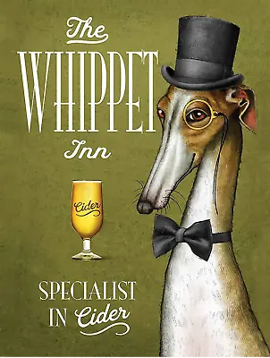 The Whippet Inn Specialist Metal Sign Plaque Garden Man Cave Retro Patio Gift • £6.99