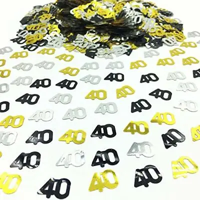 £2.89 • Buy Party Table Confetti Decorations Black Gold & Silver 40th Birthday Age Sprinkles