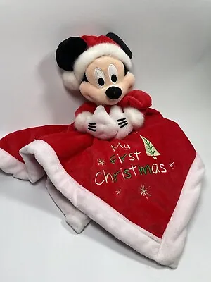 Mickey Mouse Teddy Red Baby Christmas Snuggle Teddy First Christmas • £6.99