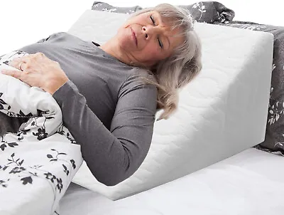 Large Acid Reflux Flex Support Bed Wedge Pillow With Luxury Quilted Cover • £18.99