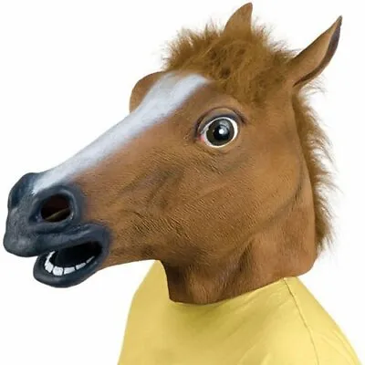 Horse Head Mask Rubber Panto Fancy Dress Party Cosplay Halloween Adult Costume • £9.99