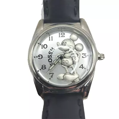 $104.77 • Buy Mickey Mouse Watch Disney Fossil Silver Wooden Toy Train Limited Edition Vintage