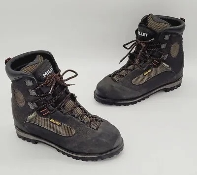 Vtg Millet Gore-Tex Black Hiking Boots Men's Size 8.5 US 41.5 EUR • $95