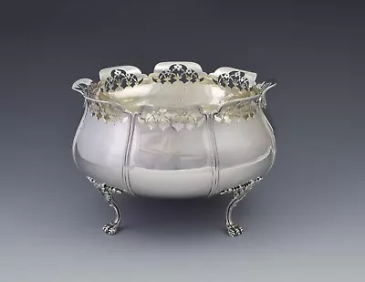 Antique Art Nouveau Sterling Silver Lion Paw Footed Bowl - Mappin & Webb 1911 • $591.16