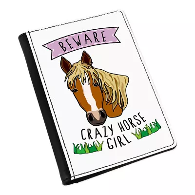 £16.99 • Buy Beware Crazy Horse Girl Passport Holder Cover Case Wallet Funny Animal Joke