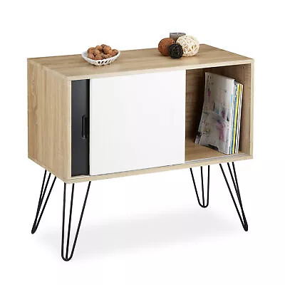 Retro Design Sideboard Of Wood & Metal 60s Cabinet Console Table Cupboard Doors • £96.90