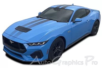2024 2025 Ford Mustang GT Racing Stripes FADED GT RALLY Graphics Hood Decals • $314.98