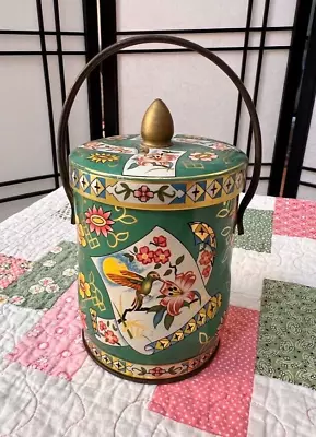 Vintage Hummingbird Tin Murray Allen 6  H Green Gold • $14.18