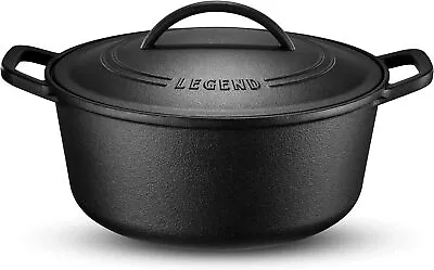 Cast Iron Dutch Oven | 7qt Heavy-Duty Stock Pot For Frying Cooking • $50.59