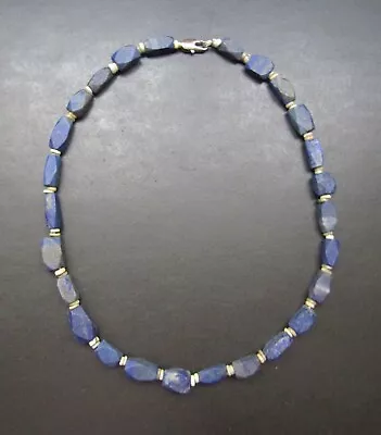 NILE  Ancient Egyptian Lapis Lazuli  Amulet Mummy Bead Necklace Ca 600 BC • $125