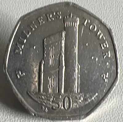 2015 Isle Of Man 50p Fifty Pence Coin - Milners Tower • £2.50