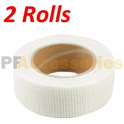 2 Rolls 65 FT X 2  Self Adhesive Fiberglass Cloth Tape White Mesh For Drywall • $8.89