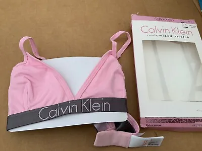 Calvin Klein GIRLS  Triangle Bra 14-16 Years  Pink /Grey  New CK Logo • £13.95