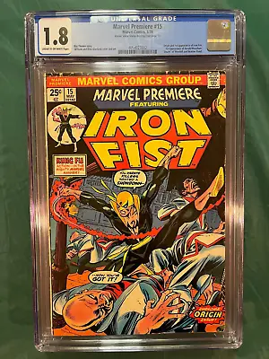 Marvel Premiere #15 CGC 1.8 1st Appearance Iron Fist Marvel 1974 Blue W/ No VS! • $174.99