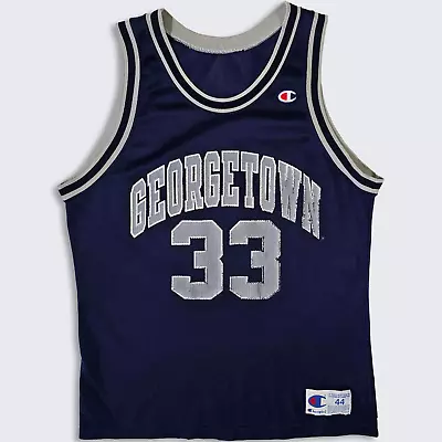 Georgetown Hoyas Vintage Patrick Ewing Champion Basketball Jersey - Made In USA • $133