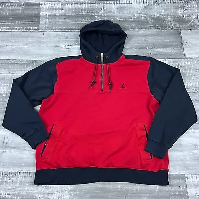 Jordan Sweater Men 2XL XXL Black Red Hoodie Flight Jumpman Colorblock Air Flaws • $29.95