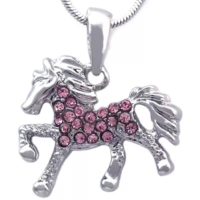 Pink Horse Mustang Pony Stallion Bronco Pendant Necklace Girl Jewelry N2009pk • $9.99