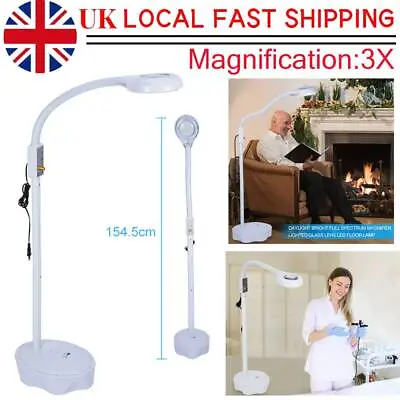 Magnifier Clip Floor Stand Lamp Glass Make Up Salon SPA Beauty Magnifying Light • £29.98