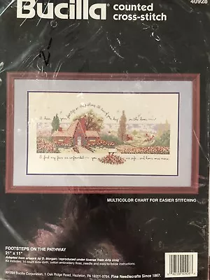 Bucilla “Footsteps On The Path” Cross Stitch Kit D Morgan Sealed • $12.50