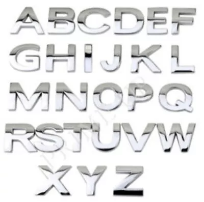 £2.29 • Buy M CHROME METAL STRONG 3D Self-adhesive Letter Number FOR Car Badge HOME DOOR ETC