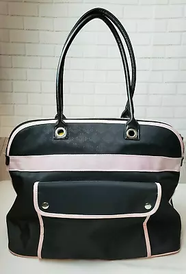 Mary Kay Consultant Zipper Satchel Tote Travel Bag Black With Pink Multi Pocket  • $22.99