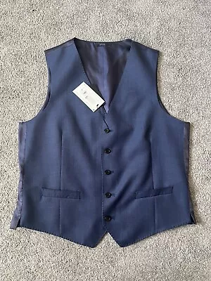 M&S Marks & Spencer Autograph Men’s Chambray Waistcoat Pure New Wool Sz 42” • £9.99