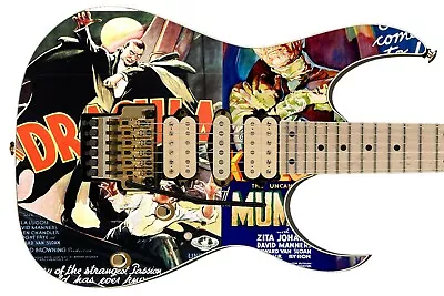 Guitar Skin Electric Axe Wrap Re-skin Dracula & The Uncanny Mummy 622 • $48.95