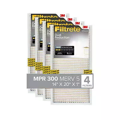  14x20x1 MERV 5 Dust Reduction HVAC Furnace Air Filter 4 Filters • $17.08