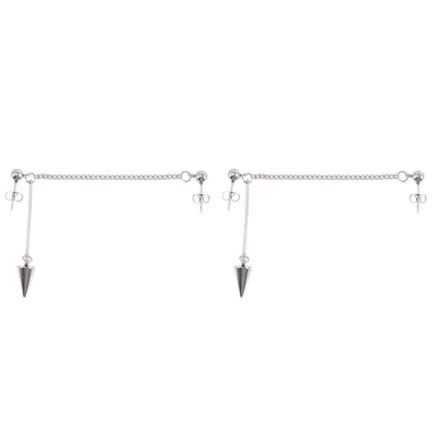 £5.93 • Buy 2x Threader Earrings Cartilage Cuff Earring Chain Earrings Double Earring