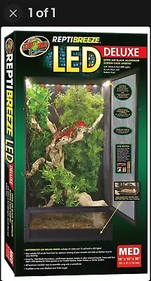 ReptiBreeze W/LED Deluxe Open Air Aluminum Screen Cage 16x16x30 Zoo Med New • $87.77