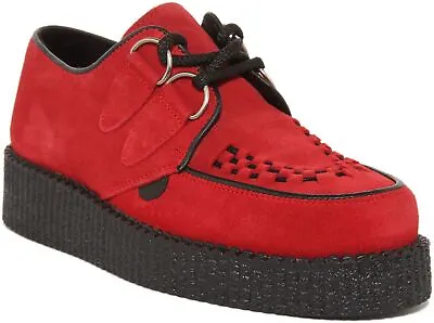 Underground Wulfrun Single Leather Original Sole Creeper Red UK Size 3 - 12 • £179.99