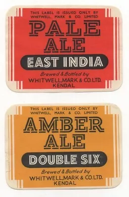 Old Brewery  Labels - Uk - Whitwell Mark Of Kendal - Pair A • £1.99