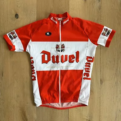 Vintage Duvel Belgium Beer Vermarc Cycling Jersey Medium Full Zip Italy • $25