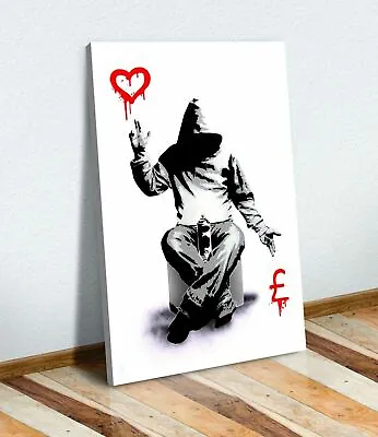 Banksy Love Or Money Graffiti Canvas Wall Art Print Artwork Painting Deep Framed • $59.99