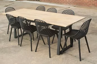 $1699 • Buy Chelsea - 9 Piece Outdoor Setting - Aluminium Frame With Acacia Timber Top