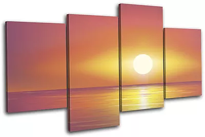 Vector Sunset Sea Ocean Landscapes MULTI CANVAS WALL ART Picture Print VA • $109.99
