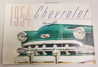 1954 Chevrolet Dealer Fold Out Sales Brochure 10 3/8  X 7 1/8  Good Condition • $9.95