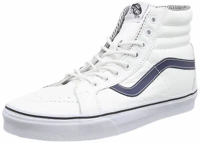 Vans Shoes Sk8-hi Reissue (leather) White / Stripes Vn0003ca1m New Sale • $80.06