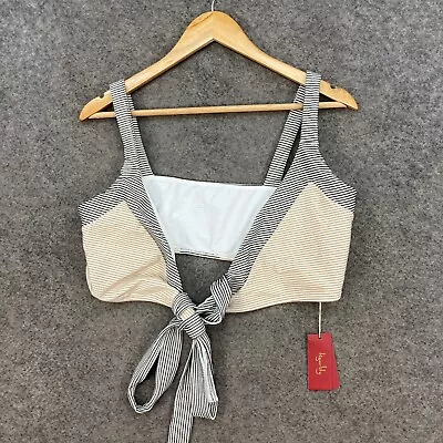 $49.95 • Buy NEW Tigerlily Womens Swim Top Size 14 Wrap Tie Sleeveless Stretch Crop 5703