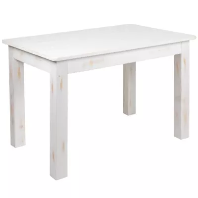 46  X 30  Rectangular Solid Pine Folding Farm Dining Table In Rustic White • $339.95