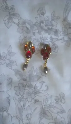 3 X Pairs Clip-on Costume Earrings (70s?) • £1.50