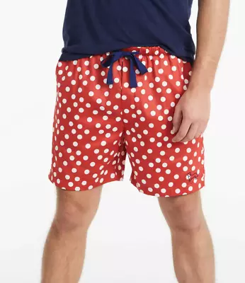 New Peter Alexander Mens Red White Polka Dots Spots Mid Shorts Large L Rrp$59.95 • $25