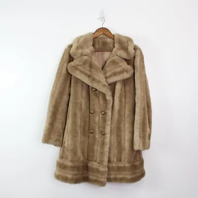 VTG Country Pacer Faux Fur Mob Wife Jacket Beige L • $60